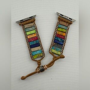 Boho Style Stone Braided Smartwatch Band Strap for Apple Watch 38 40 41 mm